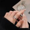 Serie Zircón Rosa Dulce Súper Flash Hada Diamante Completo Anillo Abierto Diseño Nicho Lazo Moda Anillo de Dedo