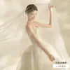 Véu de Noiva Transparente Camada Única de Cristal Coreano Liso Alta Definição Casamento Noiva Casamento Toque de Luxo Véu para Fotografia de Estúdio Peça Única