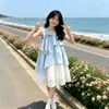 Vestido de Verano Asimétrico sin Mangas con Lazo para Niñas 2026 Nueva Moda Hueco Transpirable Vestido de Princesa para Niñas Pequeñas
