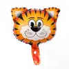 Mini Globo de Película de Aluminio con Forma de Cabeza de Animal de Dibujos Animados Decoración de Fiesta Festival Juguete Globo de Papel de Aluminio Venta al por Mayor
