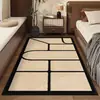 Tapete longo para quarto, tapete de cabeceira retrô de luxo leve, tapete de chão espesso para quarto, tapete de cabeceira novo estilo, lavável e não precisa lavar para em frente à cama