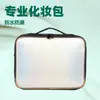 Bolsa de Maquiagem Profissional Qihui com Espelho Iluminado Estojo de Maquiagem Conjunto de Três Peças Bolsa de Mão Profissional para Maquiagem Kit de Arte para Cílios e Unhas