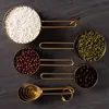 ¡Wow! Juego de Tazas y Cucharas Medidoras de Acero Inoxidable, Cuchara Medidora para Condimentos, Juego para Hornear Dorado con Recubrimiento de Titanio, Taza Medidora con Escala