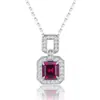 Collar para mujer Zhou Hengfu de plata s925 con rubí cultivado, regalo vintage rojo de alta gama único para mujer