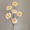 Arranjo de Chão com Flores Artificiais Cor de Champanhe, Rosa de Casamento, Hortênsia, Material de Flores para Corredor de Teto, Arranjo de Decoração para Auditório