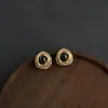Pendientes vintage de ojo de tigre Maillard para mujer, hechos a mano, de estilo francés, ligeros, de lujo, combinables, de alta gama.