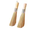 Estropajo de Bambú Natural Transfronterizo para Ollas, Cepillo de Bambú para Ollas, Cepillo de Cocina para Ollas, Cepillo para Platos, Cepillo de Limpieza para el Hogar, Cepillo de Cocina de Bambú