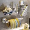 Artefato de pendurar na parede para armazenamento de acessórios de cabelo anel de cabelo faixa de cabelo adorno de cabelo suporte de armazenamento de presilha de cabelo gancho de ventosa rotativo para banheiro