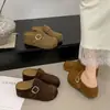 Sandalias de media pantufla tipo Birkenstock fáciles de poner para mujer, para uso exterior, nueva colección otoño 2026, con suela gruesa y característica interior para aumentar la altura