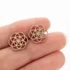 Brincos Minimalistas Europeus e Americanos em Aço Inoxidável com Formato de Coração, Flor, Animal Coelho para Mulheres, Acessórios de Orelha Geométricos Estilosos
