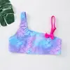 2027 Comercio Exterior Transfronterizo Conjunto de Playa para Niñas de un Hombro con Estampado de Escamas de Pez Nuevo Traje de Baño de Dos Piezas para Niñas Ropa de Baño para Niños