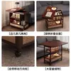 Mesa auxiliar, mesa de té, gabinete lateral plegable y móvil para sofá, carrito plegable para apartamentos pequeños, estante de almacenamiento para sala de estar, mesa pequeña vintage