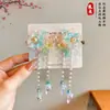 Horquilla floral estilo antiguo para niños, horquilla de princesa tradicional, horquilla con borla estilo chino para niñas pequeñas, accesorio para el cabello Hanfu para niñas