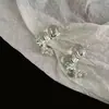 Pendientes de cristal blanco transparente de verano para mujer, estilo europeo y americano, ligeros, de lujo, de nicho avanzado, con cuentas de vidrio de aguja de plata S925.
