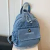 Bolso cruzado de hombro de mezclilla de moda transfronterizo, Mochila casual versátil, Bolso pequeño multicapa ligero para mujer