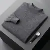 Suéter Masculino de Caxemira de Alto Padrão com Gola Meia-Alta Coleção Outono/Inverno 2026 Novo Suéter Casual de Tricô Camada Base Estilo Inverno Masculino