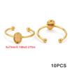 Soporte de anillo pulido de color acero inoxidable que retiene el color DIY Anillo Pinto anillo anillo cara del anillo horno oro incrustado perla soporte de anillo de apertura accesorios
