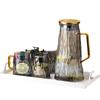 Set de Vaso de Agua de Vidrio con Patrón de Glaciar para Hogar, Sala de Estar, Hospitalidad con Asa, Taza de Té con Asa, Hervidor de Agua Fría Transfronterizo de Alto Valor