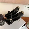 Altura Pequeña 5cm Estilo Francés Pedrería Plata Mary Jane Suela Suave Zapatos de Ballet con Boca Baja Zapatos Individuales para Mujer