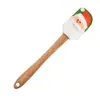 Bonito mango de haya espátula de crema horneado Navidad raspador de silicona almohadilla de serigrafía impresión por transferencia térmica espátula de silicona