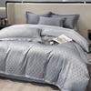 Verano Seda de Hielo Juego de Cama de Cuatro Piezas Jacquard de Doble Cara Lavado Seda Funda de Edredón Color Puro Hogar Cama Sábanas Juego de Cama de Tres Piezas