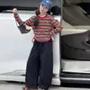 Conjunto de Camiseta de Manga Larga a Rayas para Niñas, Nuevo Estilo Otoño 2026, Conjunto de Dos Piezas para Otoño Temprano para Niñas Mayores