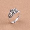 Personalidad Plata S925 Joyería Hecha a Mano Tailandesa Anillo Abierto de Elefante para Mujer Vintage Artístico Al por Mayor