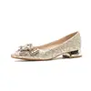 Jin Gang CH3020-3 Zapatos de Tacón Grueso Puntiagudos de Charol de una Sola Capa para Mujer 2024 Nuevos de Primavera y Otoño Tacón Bajo Sexy de Combinación Versátil Boca Baja para Mujer