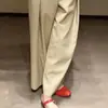 Pantalones de Traje Vintage de Corte Holgado de Moda Verano 2026 Plisados Únicos de Cintura Alta Tallas Grandes Pantalones Cropped para Viajar