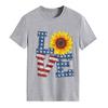 Estación independiente transfronteriza Europa y Estados Unidos AMOR girasol impresión de estrella de cinco puntas moda cuello redondo manga corta camiseta casual Amazon
