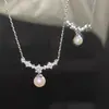 Collar Colgante de Ramas Estilo Francés Zircón Perla para Mujer 2024 Nueva Moda Lujo Ligero Alto Sentido del Diseño Cadena para Clavícula