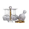 Lujo de alta gama dorado cristal soporte para copas de vino traje decantador giratorio juego doméstico de copa de vino