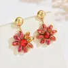 Pendientes de Cristal de Girasol Coloridos Transfronterizos, Pendientes Dulces de Gama Alta de Nicho, Diseño de Moda, Pendientes de Estilo Nuevo para Mujer