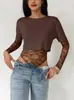 Nuevo mono de retazos versátil, ajustado, sexy, de encaje, elástico, de color liso, estilo europeo y americano, inspirado en INS, para mujer