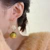Gancho para Oreja con Flor Real Original Flor de Bosque Hecho a Mano Pendiente de Gota de Rosa Vintage Elegante Pendientes de Borla Versátiles