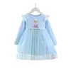 Vestido de Niña Primavera y Otoño Manga Larga Ropa Infantil Falda de Niña Falda Tutú Vestido de Princesa Elsa Infantil Frozen