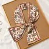 Pañuelo de Seda Estilo Francés Diadema Otoño Delgado Perezoso Vintage Pañuelo de Seda Pequeño Largo para Mujer Cinta Bufanda Decorativa Pañuelo de Cabeza Cinta