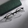 Marco de gafas de miope para hombre, redondo, ultraligero, de negocios, hecho a mano, placa grande, sin tornillos, verde, ensanchado, extragrande