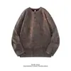 Nova Camiseta Masculina Primavera/Outono 2026 Estilo Old Money Casual Americano Preguiçoso Tie-dye Gola Henley Manga Longa Camiseta Top Masculino