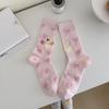 Calcetines de mujer Ins de moda primavera y verano nuevos calcetines finos de malla para mujer lindos calcetines de pelo de animales de dibujos animados lindos calcetines de mujer