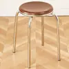 Banqueta de Aço Inoxidável Banqueta para Mesa de Jantar Banqueta Redonda Doméstica Banqueta Empilhável para Sala de Estar Banqueta de Placa Simples Moderna Banqueta Empilhável de Ferro Fashion