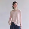 Suéter de tricô rosa com design delicado e gola redonda para mulheres, novo estilo primavera-verão, sensação casual e relaxada, proteção solar, versátil e leve