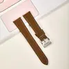 Nova Pulseira de Relógio Vintage de Couro Genuíno com Contas de Óleo e Costura na Cor Correspondente, 18-24mm Pulseira de Relógio Feita à Mão para Vendas Transfronteiriças