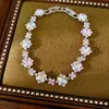 Pulsera floral con incrustaciones de circonita, sensación de lujo ligero de nicho de alta gama, personalizada, a la moda, exquisita, joyería súper brillante al por mayor