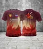 Camisetas Populares de Verano 2025 Transfronterizas para Hombre y Mujer Estampado Digital 3D Casual Cuello Redondo Manga Corta