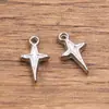 6 Tipos de Accesorios para Joyería de Acero Inoxidable 304, Galvanizado con Oro Real en Horno, Colgante de Encanto Natural Estrella Luna Estrella de Cinco Puntas