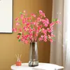 Simulación de suministro transfronterizo hoja individual de cerezo japonés con rama de flor de durazno hoja flor artificial de simulación para estudio en interiores venta al por mayor