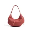 Bolsa Dumpling Personalizada Versátil de Nicho Couro Bovino de Primeira Camada Bolsa Transversal Feminina Grande Capacidade Sensação de Alto Padrão Couro Genuíno Bolsa de Ombro
