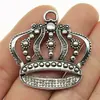42X41mm 6.7g Plata Antigua Retro Aleación DIY Accesorios Colgante Pequeño Colgante de Corona Grande