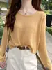 Cubierta Amarilla Dopamina Protectora del Sol para Mujer, Nuevo Estilo Verano 2026, Camiseta de Manga Larga de Seda Hielo con Camisola Ropa de Abrigo Superior